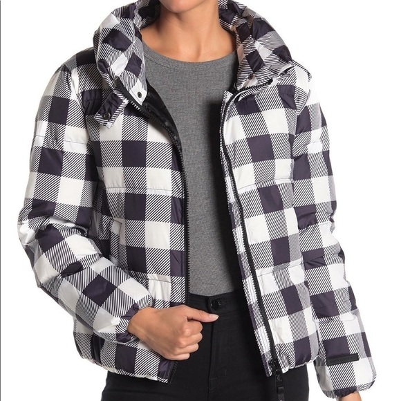 Juicy Couture Buffalo Check Plaid Heavy Warm Snow Winter Gingham Puffer Coat - Picture 1 of 16